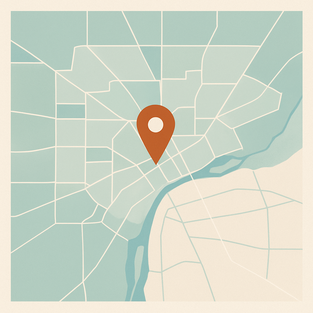 Metro Detroit service area map showing cities served by ClearFlow Plumbing including Detroit, Royal Oak, Dearborn, and Ferndale